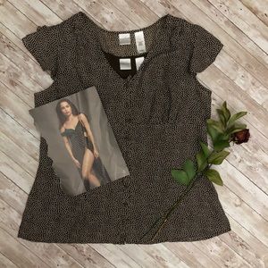 Emma James top brown with polka dots 10